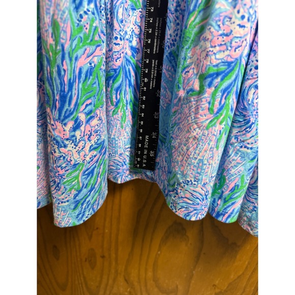 NWT Lilly Pulitzer XL Kawai Flutter Sleeve Dress Strong Current Sea - Picture 6 of 7